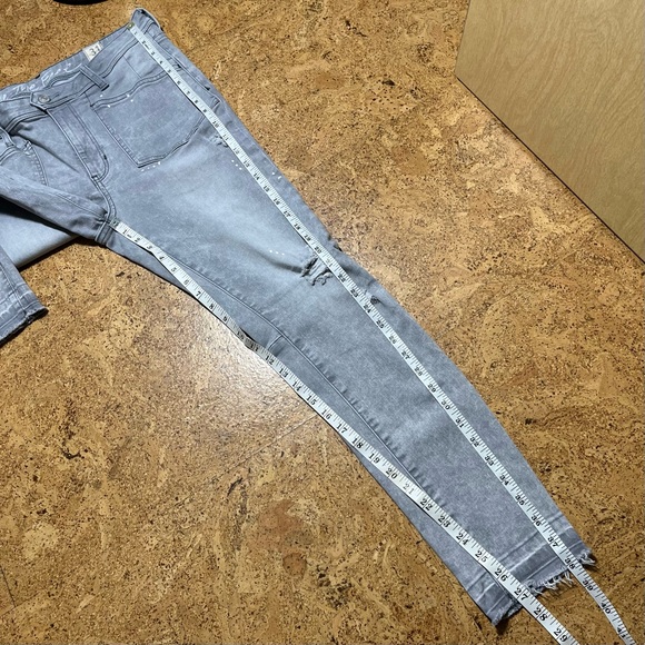 Free People Ivy Distressed Skinny Jeans In Gray Sz 31 - Picture 14 of 15